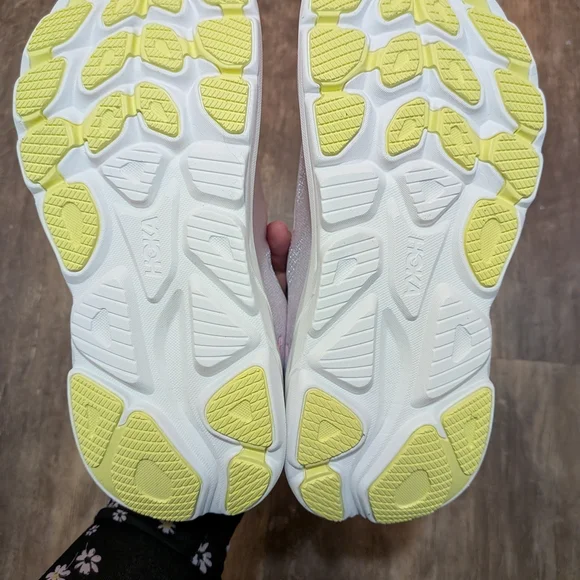 Hoka One One Women's Pink and White Athletic Shoes - Picture 3 of 6